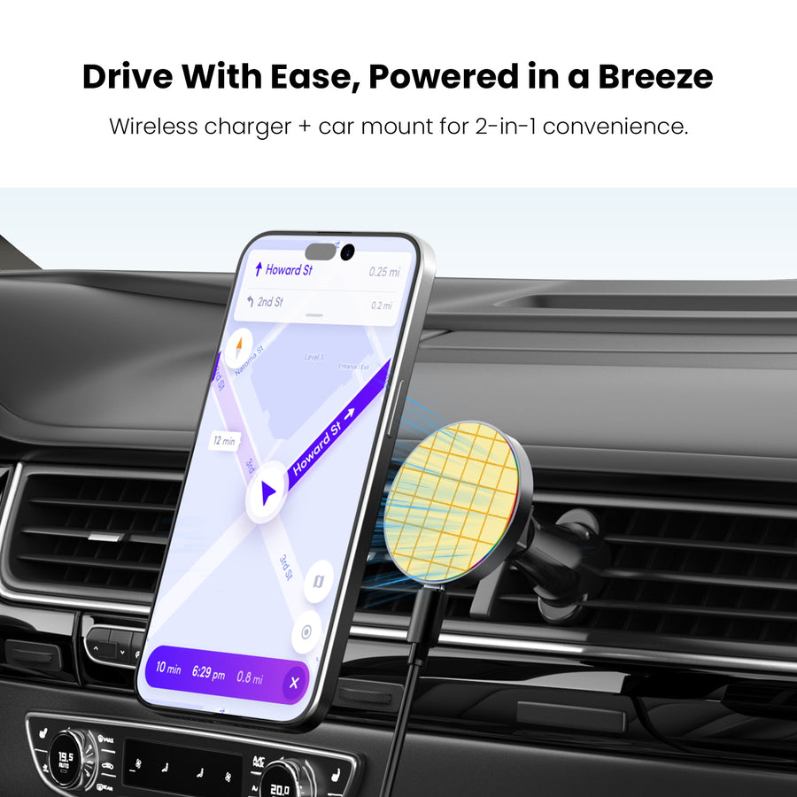 MyBat Design Lab Magnetic Wireless Charging Vent Mount - Black - Butter Plaid - MCGWIRC21BK-498-4.jpg
