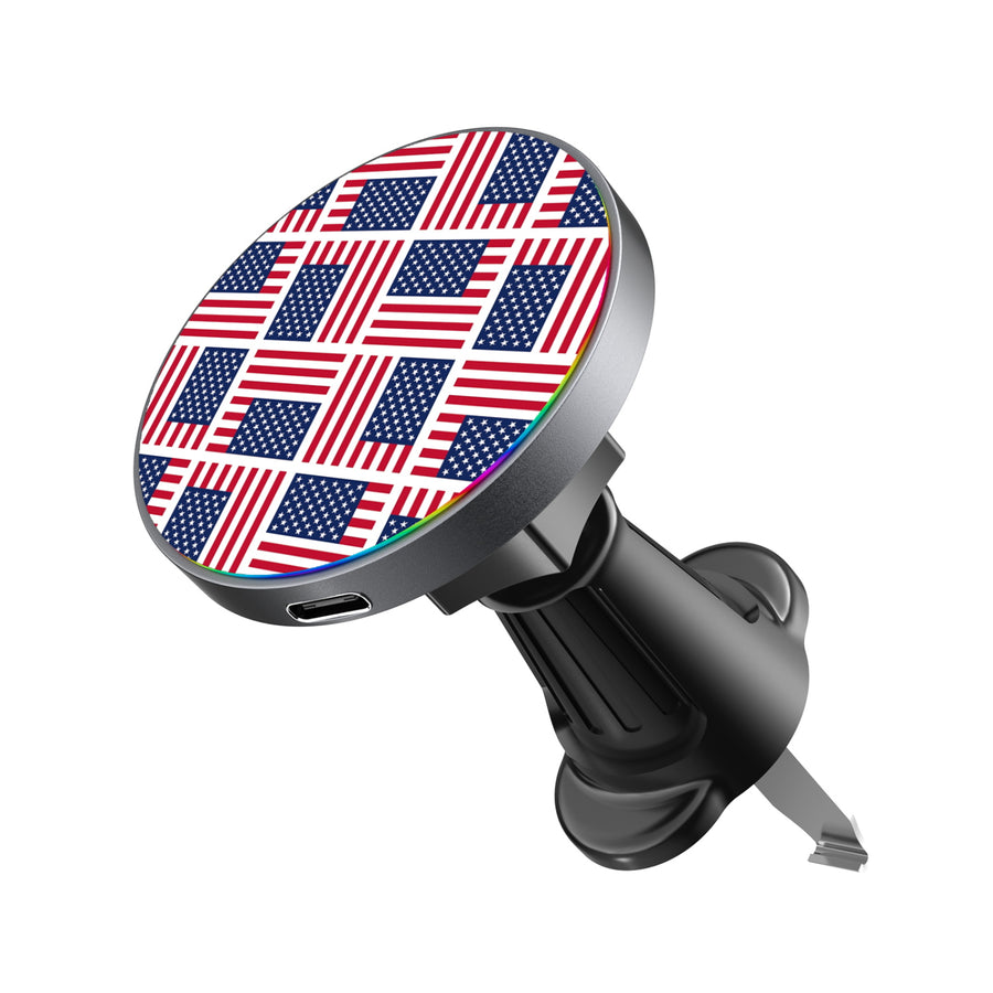 MyBat Design Lab Magnetic Wireless Charging Vent Mount - Black - Flag Patchwork - MCGWIRC21BK-519-1.JPG
