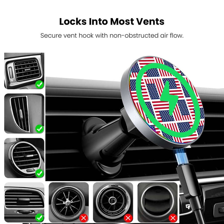 MyBat Design Lab Magnetic Wireless Charging Vent Mount - Black - Flag Patchwork - MCGWIRC21BK-519-7.JPG