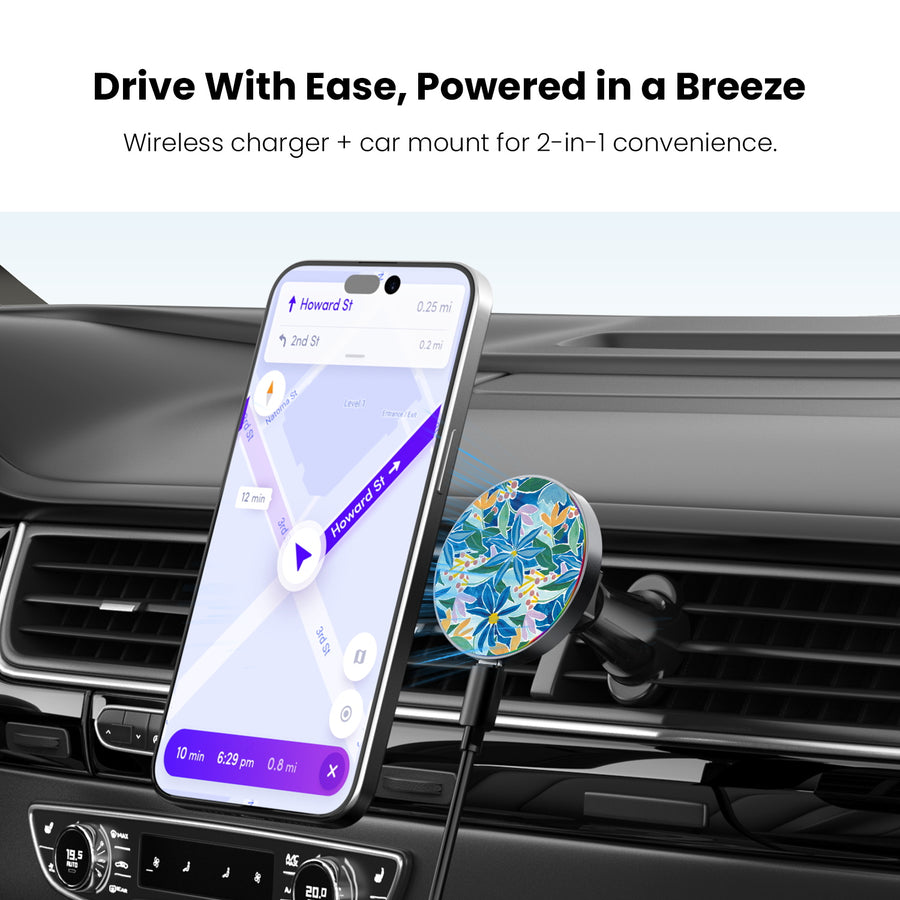 MyBat Design Lab Magnetic Wireless Charging Vent Mount - Black - Exotic Bloom - MCGWIRC21BK-529-4.JPG