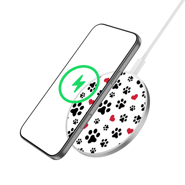 MyBat Design Lab Series Wireless Charging Pad - Silver - Paw Prints and Hearts - MCGWIRC22SL-001-2.jpg