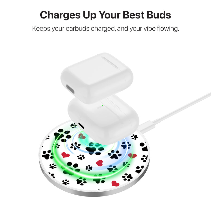 MyBat Design Lab Series Wireless Charging Pad - Silver - Paw Prints and Hearts - MCGWIRC22SL-001-6.jpg
