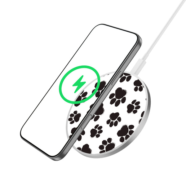 MyBat Design Lab Series Wireless Charging Pad - Silver - Black Paw Prints - MCGWIRC22SL-002-2.jpg