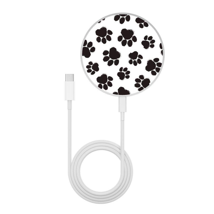 MyBat Design Lab Series Wireless Charging Pad - Silver - Black Paw Prints - MCGWIRC22SL-002-3.jpg