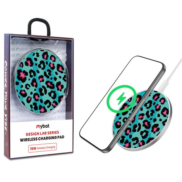 MyBat Design Lab Series Wireless Charging Pad - Silver - Multicolor Leopard - MCGWIRC22SL-004-1.jpg