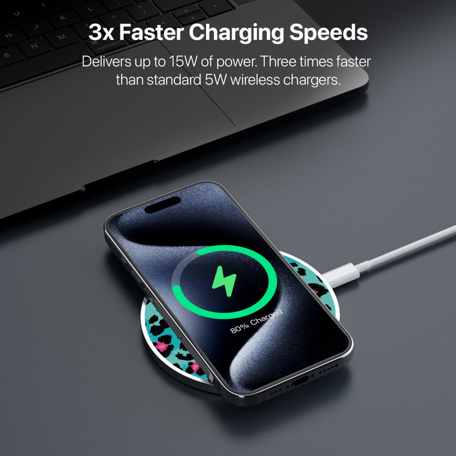MyBat Design Lab Series Wireless Charging Pad - Silver - Multicolor Leopard - MCGWIRC22SL-004-5.jpg