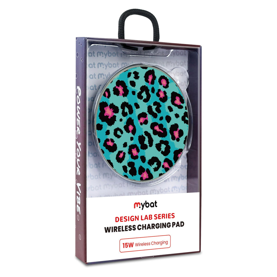 MyBat Design Lab Series Wireless Charging Pad - Silver - Multicolor Leopard