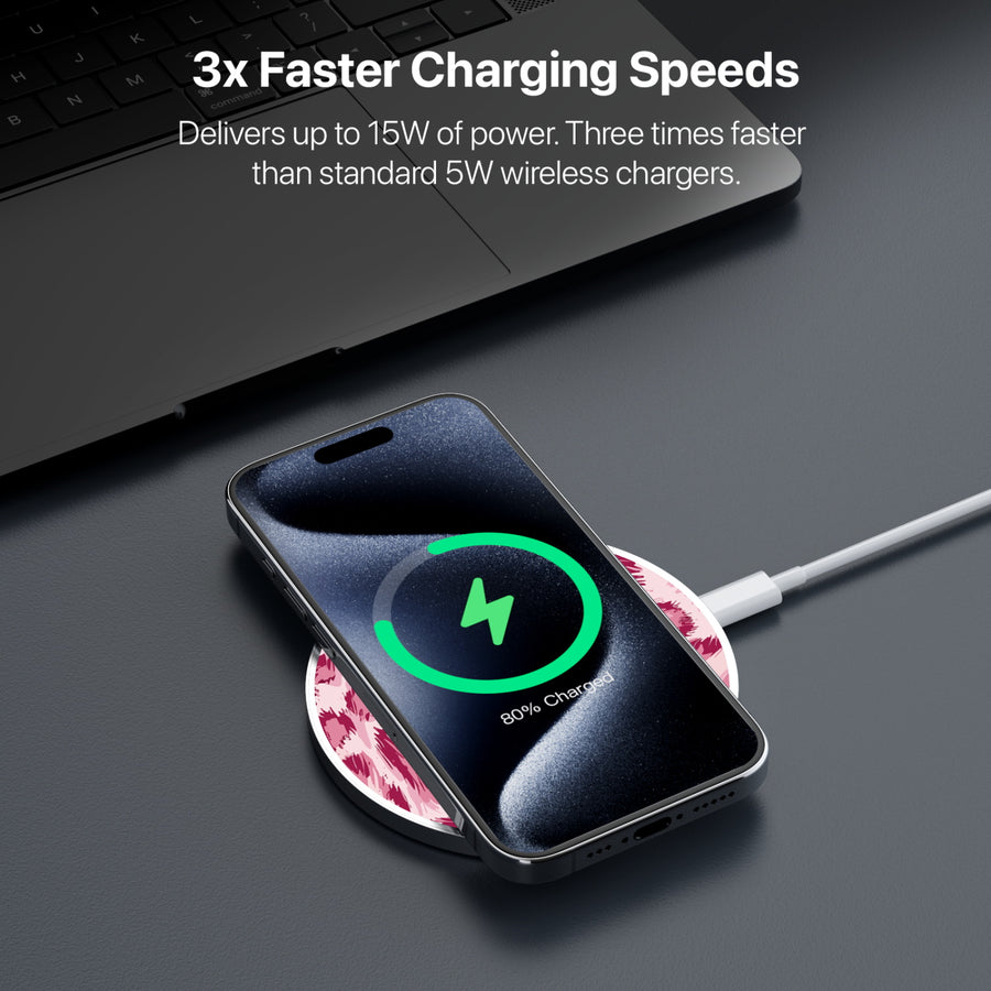 MyBat Design Lab Series Wireless Charging Pad - Silver - Pink Leopard Print - MCGWIRC22SL-007-5.jpg