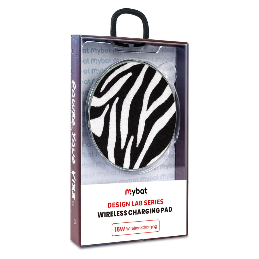 MyBat Design Lab Series Wireless Charging Pad - Silver - Zebra Print