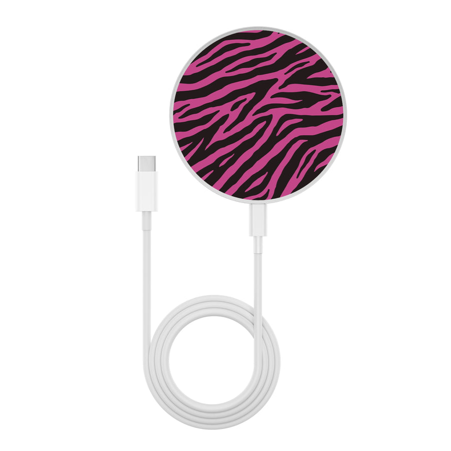 MyBat Design Lab Series Wireless Charging Pad - Silver - Pink Zebra Print - MCGWIRC22SL-010-3.jpg