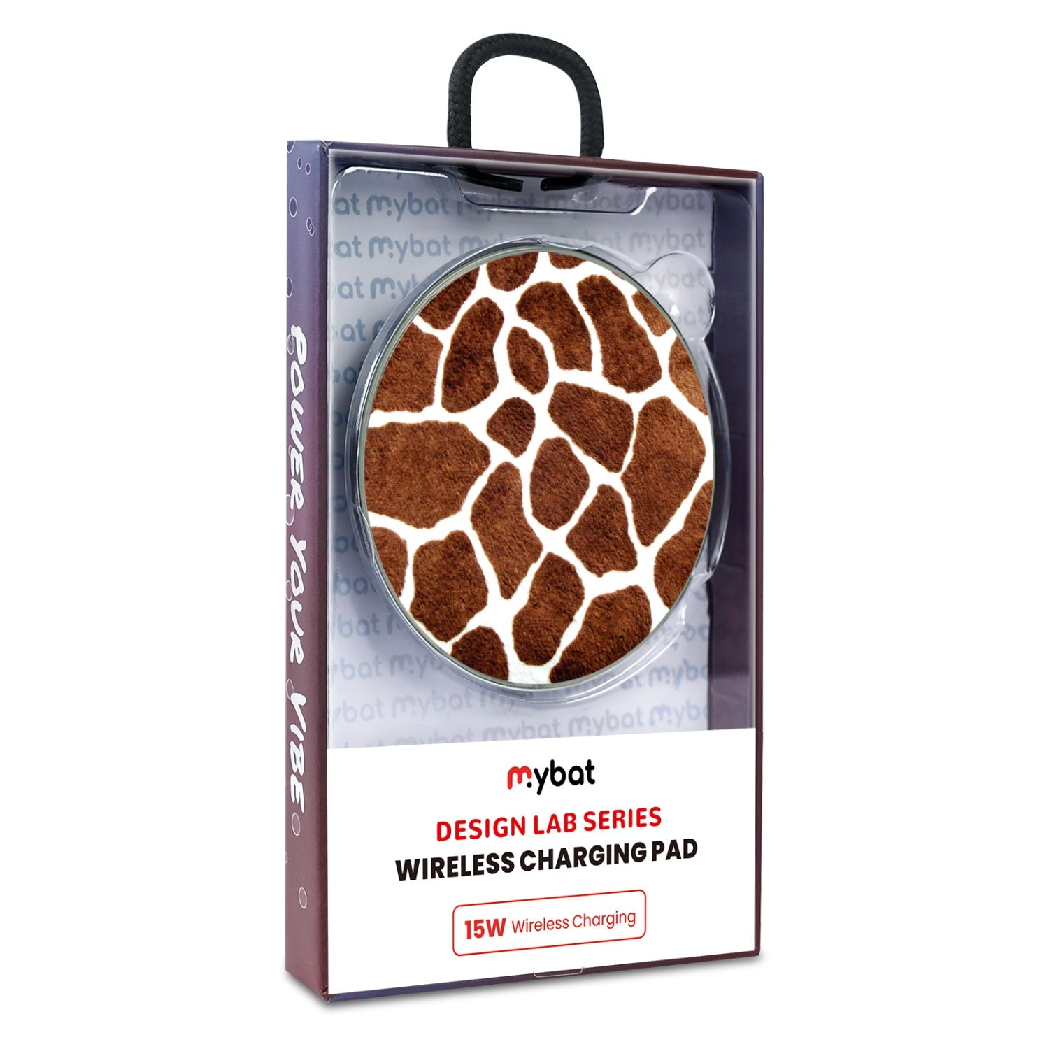MyBat Design Lab Series Wireless Charging Pad - Silver - Giraffe spots