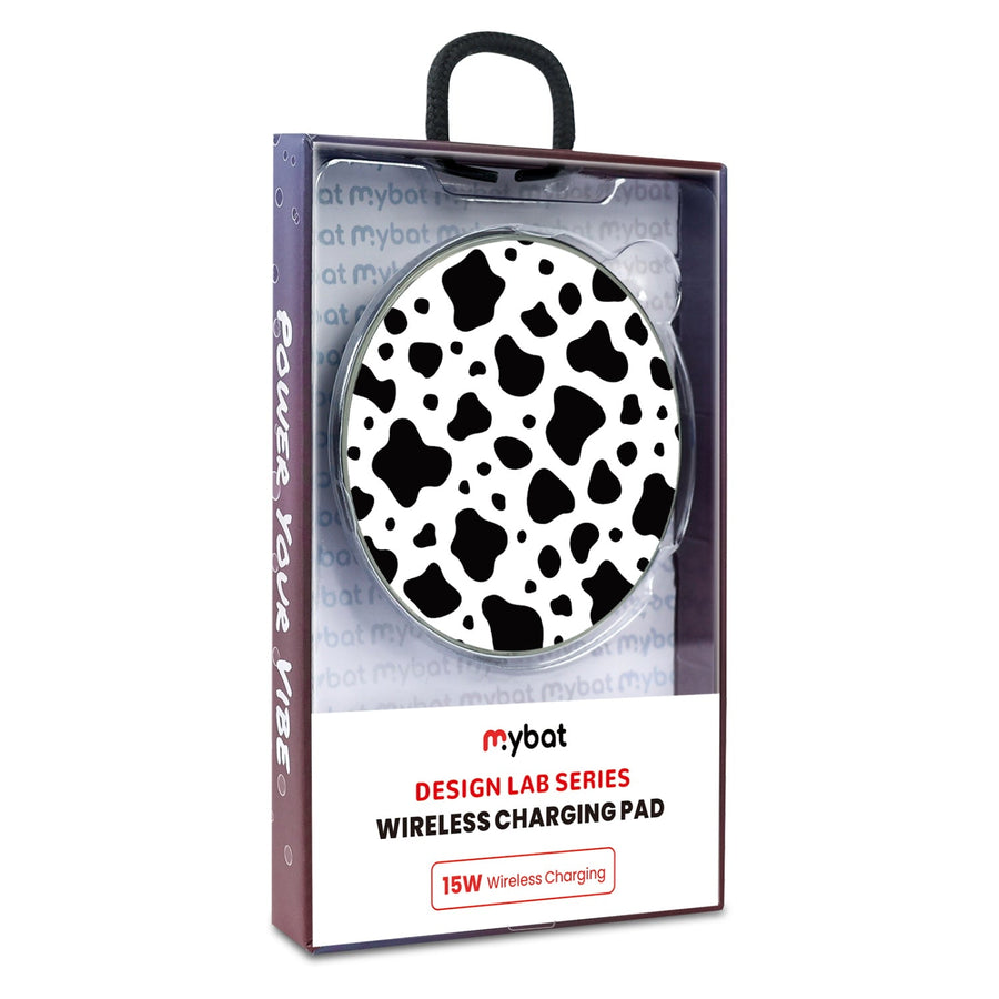 MyBat Design Lab Series Wireless Charging Pad - Silver - Original Cow Print