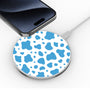 MyBat Design Lab Series Wireless Charging Pad - Silver - Blue Cow Print - MCGWIRC22SL-016-4.jpg