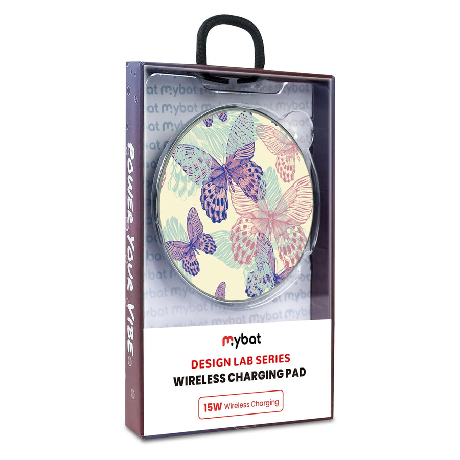 MyBat Design Lab Series Wireless Charging Pad - Silver - Butterflies