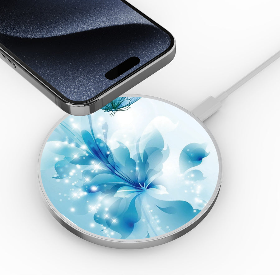 MyBat Design Lab Series Wireless Charging Pad - Silver - Butterfly & Flowers - MCGWIRC22SL-020-4.jpg