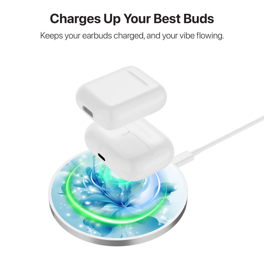 MyBat Design Lab Series Wireless Charging Pad - Silver - Butterfly & Flowers - MCGWIRC22SL-020-6.jpg