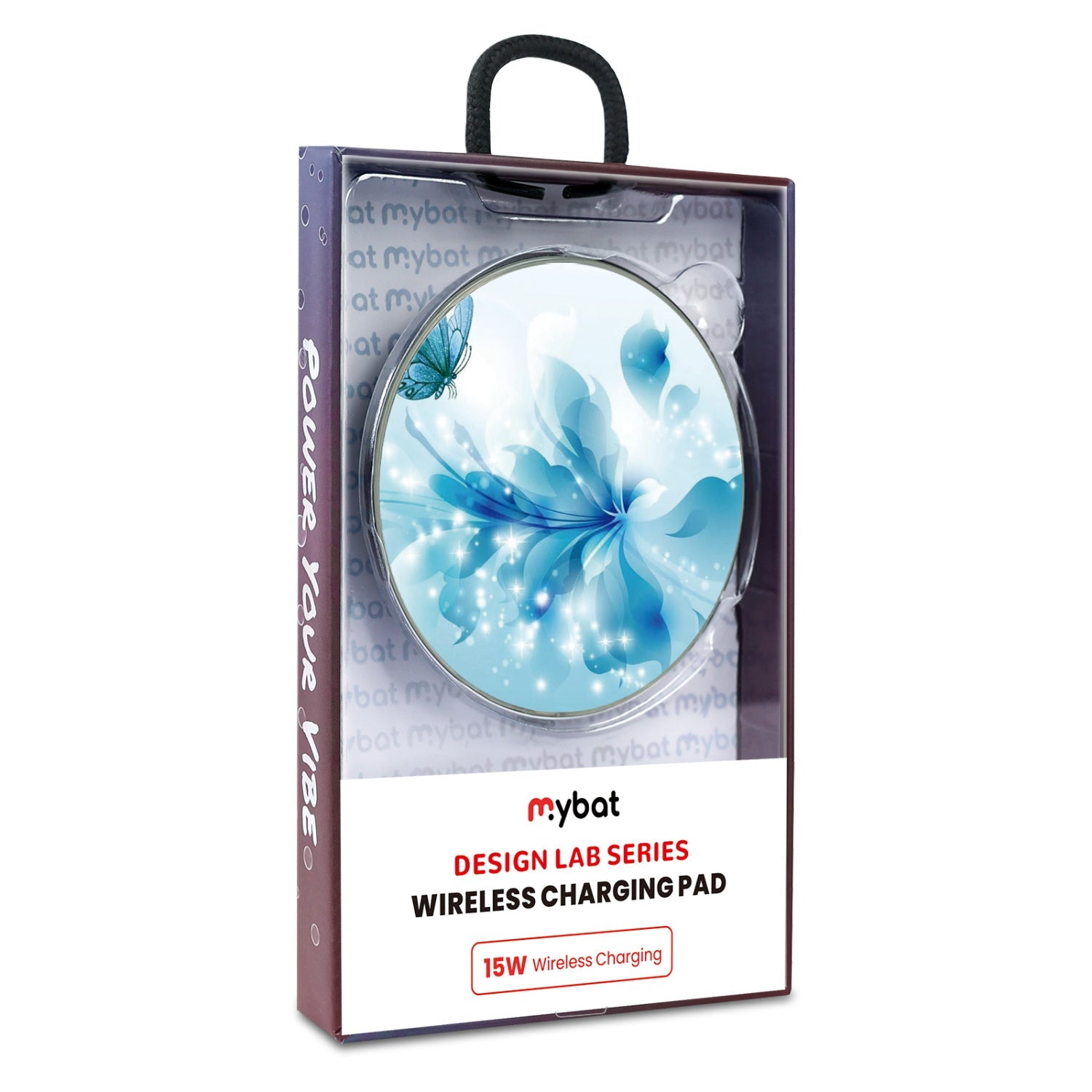 MyBat Design Lab Series Wireless Charging Pad - Silver - Butterfly & Flowers
