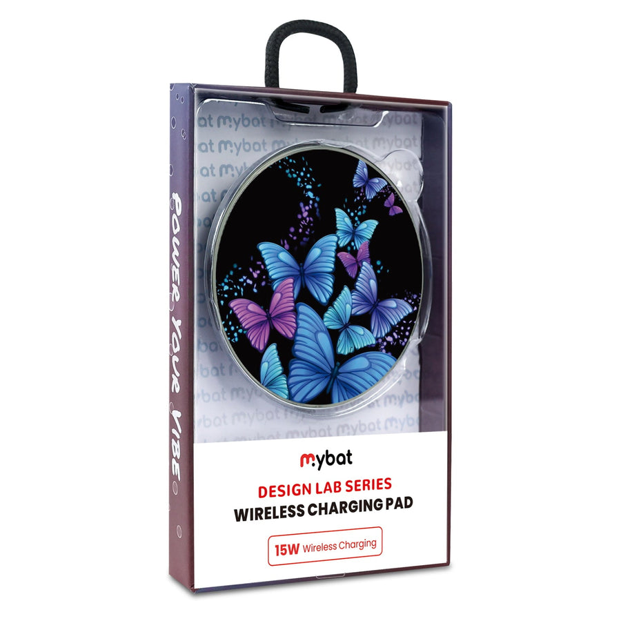 MyBat Design Lab Series Wireless Charging Pad - Silver - Butterfly Night