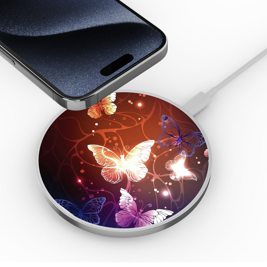 MyBat Design Lab Series Wireless Charging Pad - Silver - Neon Butterflies - MCGWIRC22SL-022-4.jpg