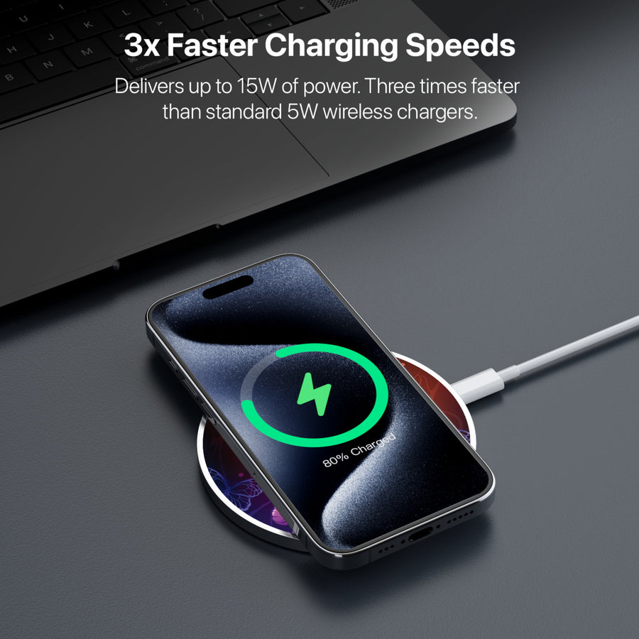MyBat Design Lab Series Wireless Charging Pad - Silver - Neon Butterflies - MCGWIRC22SL-022-5.jpg