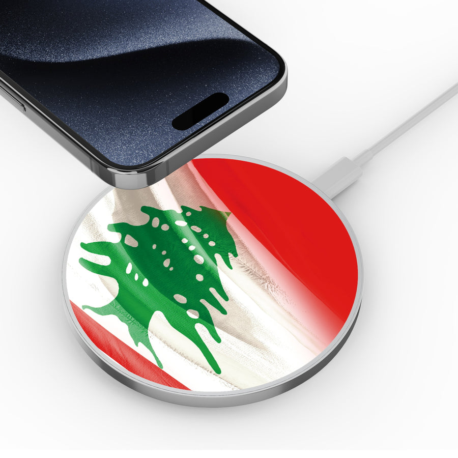 MyBat Design Lab Series Wireless Charging Pad - Silver - Lebanese Flag - MCGWIRC22SL-033-4.jpg