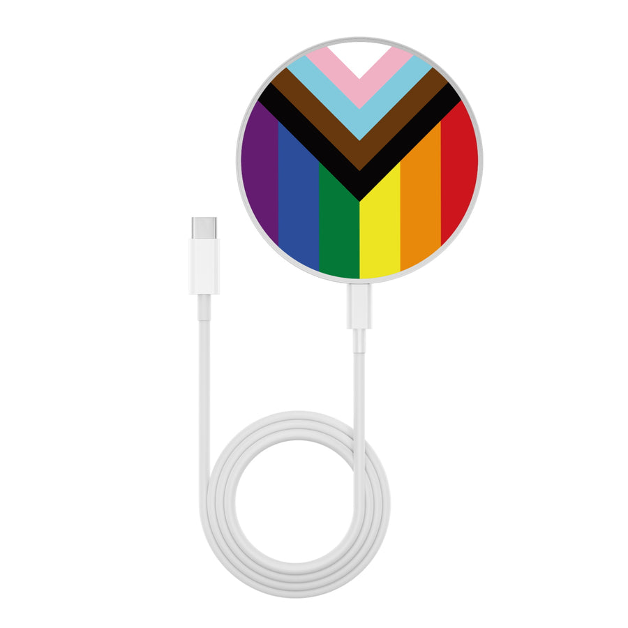 MyBat Design Lab Series Wireless Charging Pad - Silver - LGBTQ+ Flag - MCGWIRC22SL-034-3.jpg