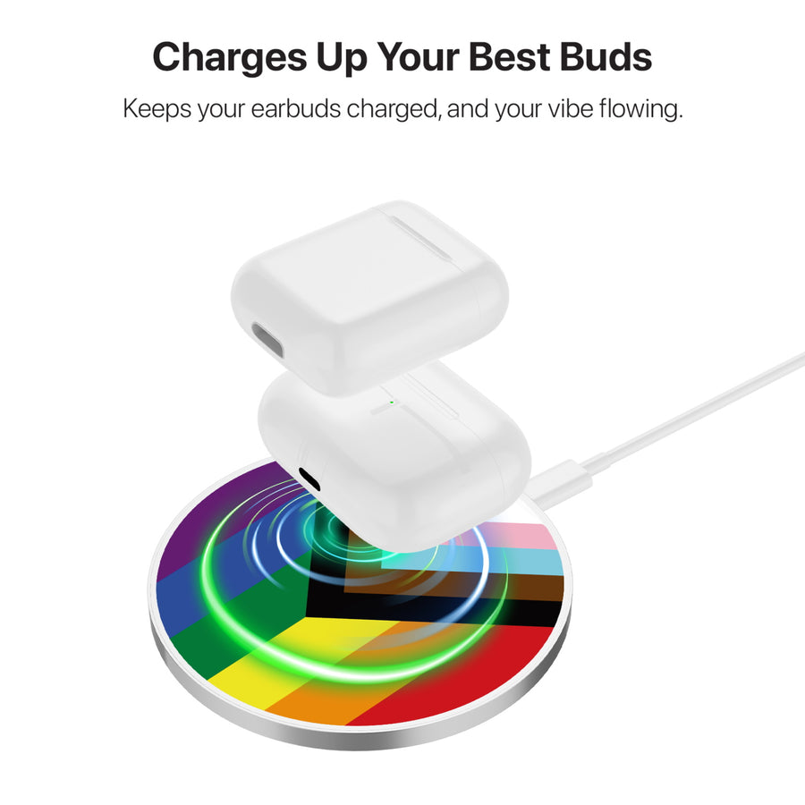 MyBat Design Lab Series Wireless Charging Pad - Silver - LGBTQ+ Flag - MCGWIRC22SL-034-6.jpg