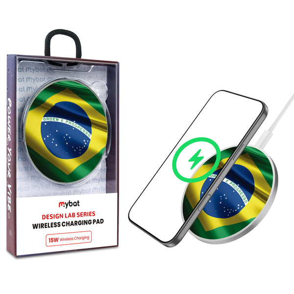 MyBat Design Lab Series Wireless Charging Pad - Silver - Brazilian Flag - MCGWIRC22SL-038-1.jpg