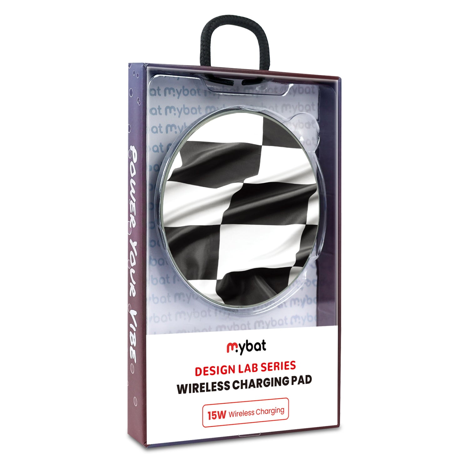 MyBat Design Lab Series Wireless Charging Pad - Silver - Racing Flag
