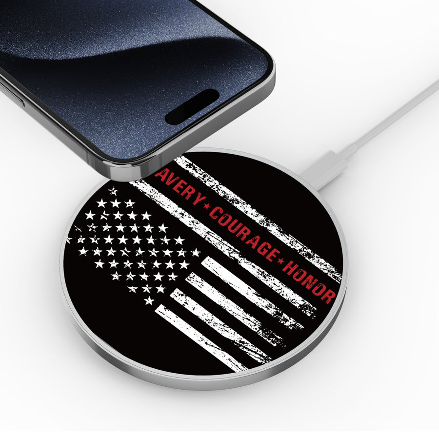 MyBat Design Lab Series Wireless Charging Pad - Silver - Firefighter Flag - MCGWIRC22SL-041-4.jpg