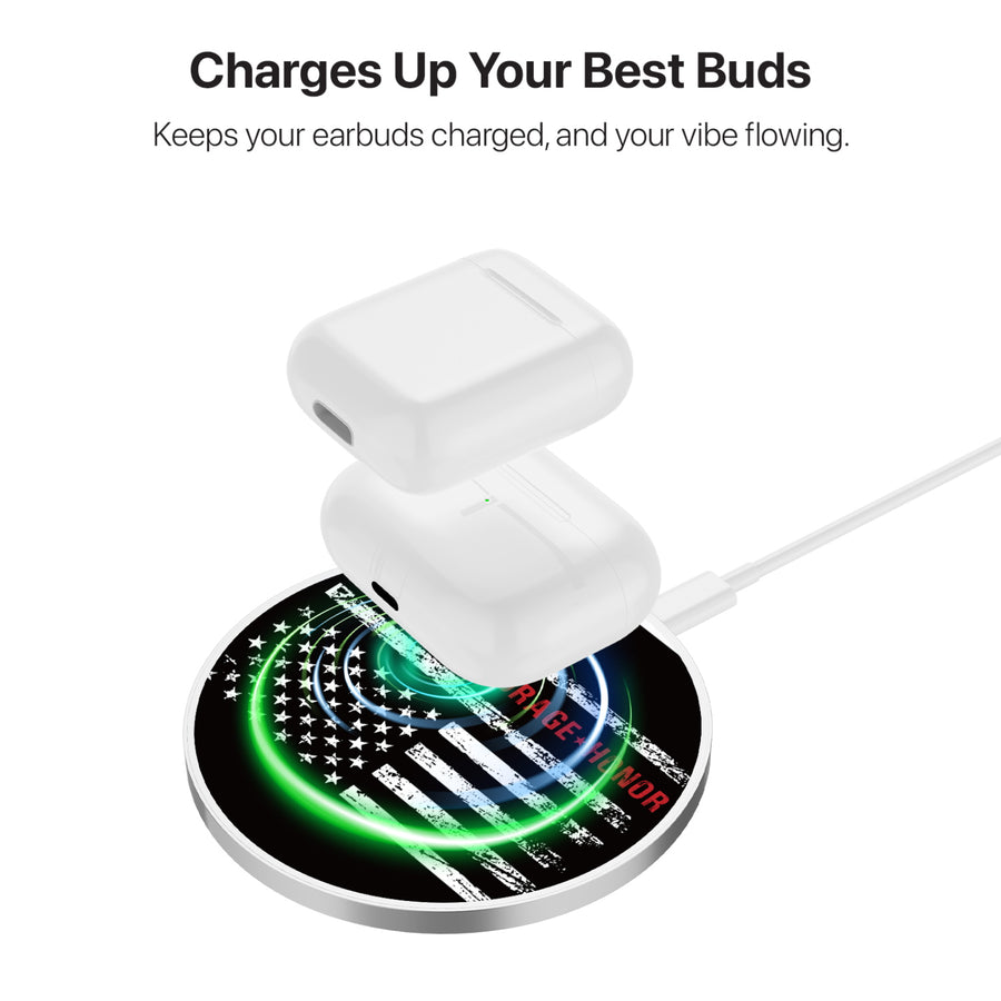 MyBat Design Lab Series Wireless Charging Pad - Silver - Firefighter Flag - MCGWIRC22SL-041-6.jpg