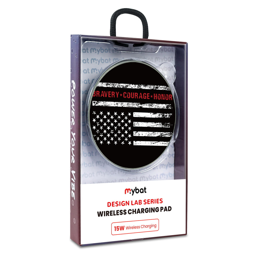 MyBat Design Lab Series Wireless Charging Pad - Silver - Firefighter Flag - MCGWIRC22SL-041-9.jpg