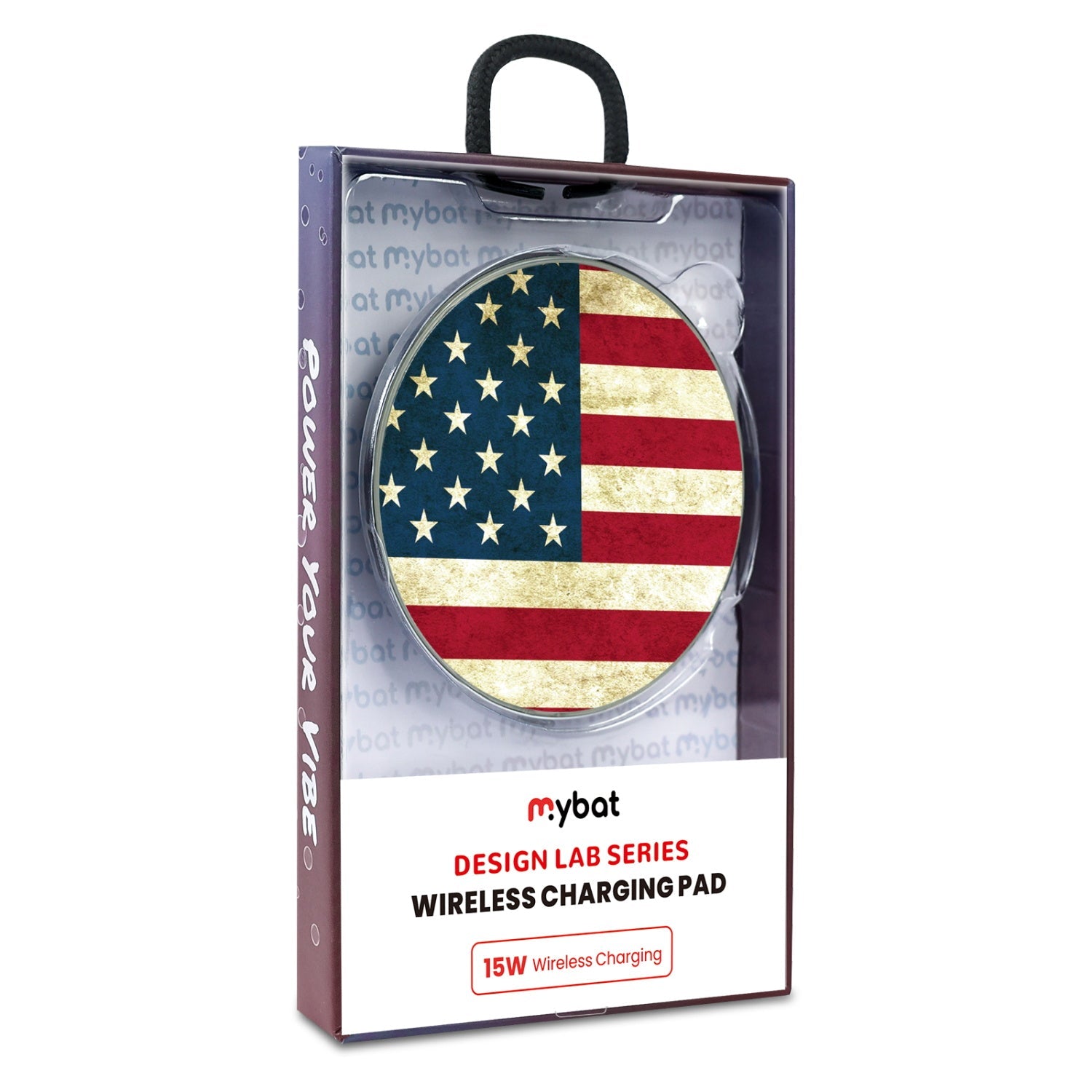 MyBat Design Lab Series Wireless Charging Pad - Silver - American Flag
