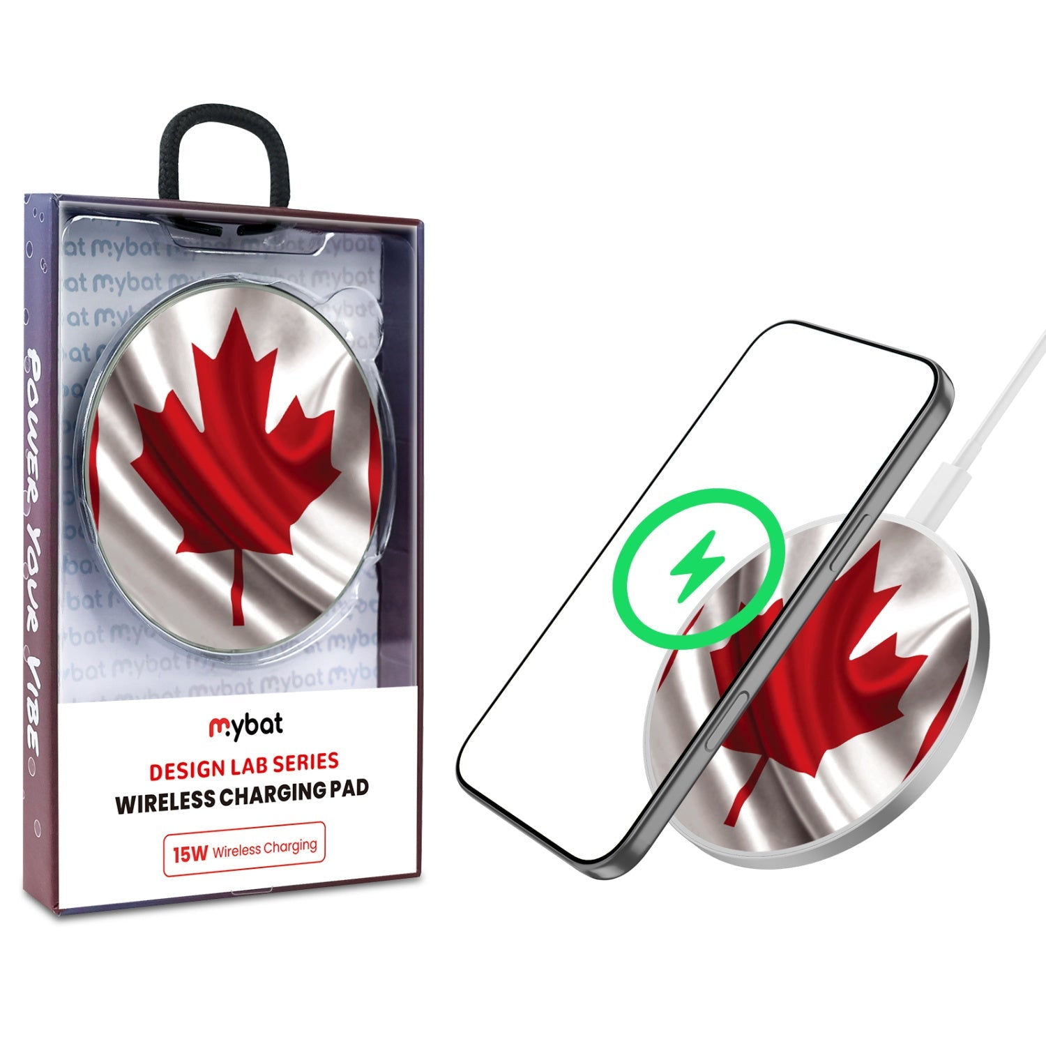 MyBat Design Lab Series Wireless Charging Pad - Silver - Canadian Flag