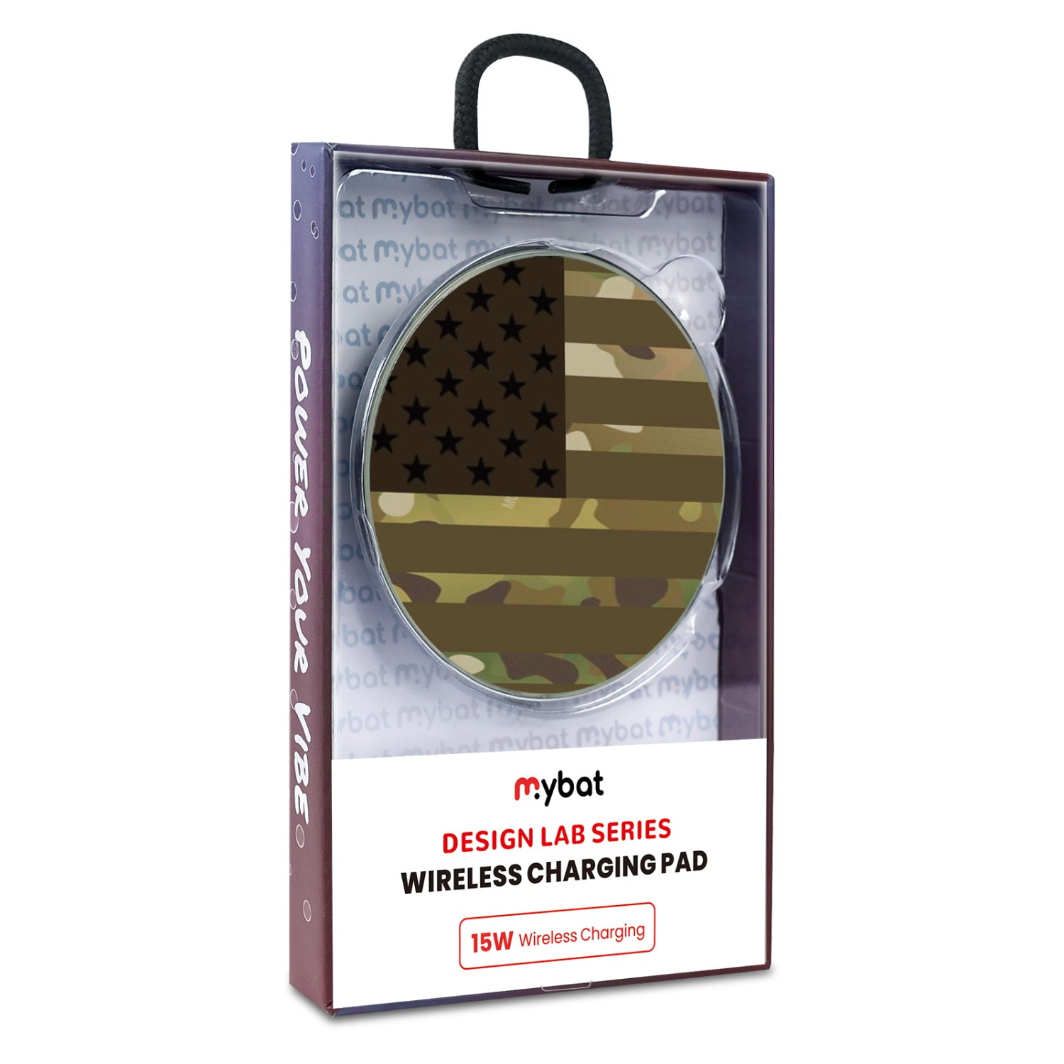MyBat Design Lab Series Wireless Charging Pad - Silver - Military Camouflage American Flag