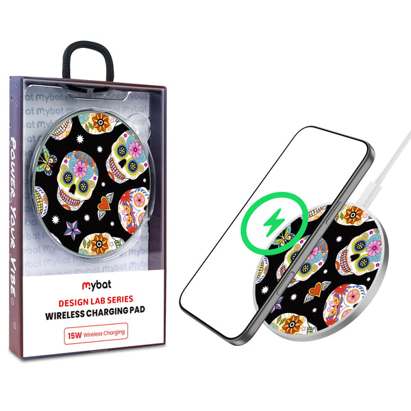MyBat Design Lab Series Wireless Charging Pad - Silver - Day of the Dead - MCGWIRC22SL-056-1.jpg