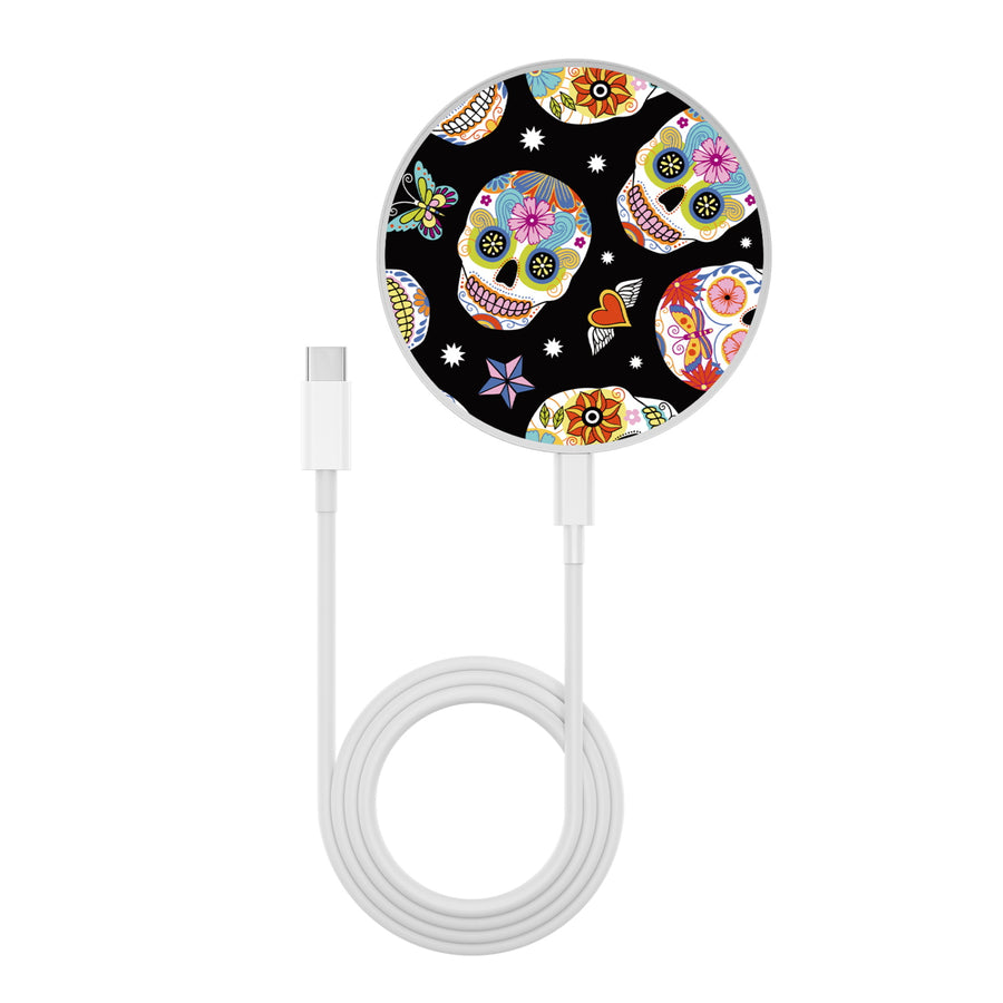 MyBat Design Lab Series Wireless Charging Pad - Silver - Day of the Dead - MCGWIRC22SL-056-3.jpg