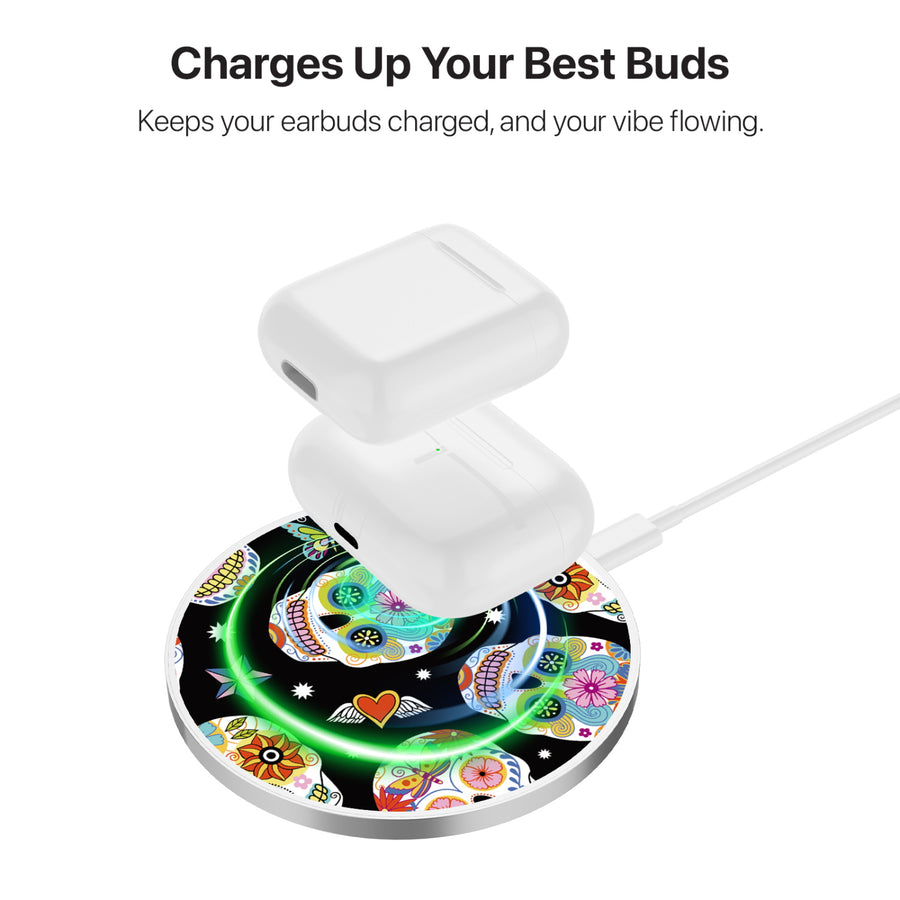 MyBat Design Lab Series Wireless Charging Pad - Silver - Day of the Dead - MCGWIRC22SL-056-6.jpg