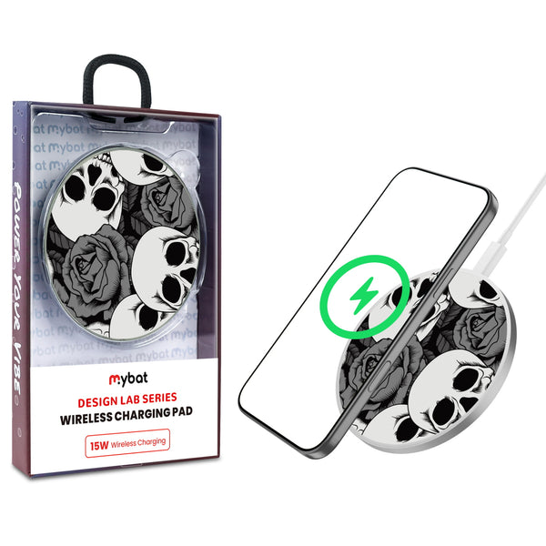 MyBat Design Lab Series Wireless Charging Pad - Silver - Skull Garden - MCGWIRC22SL-081-1.jpg
