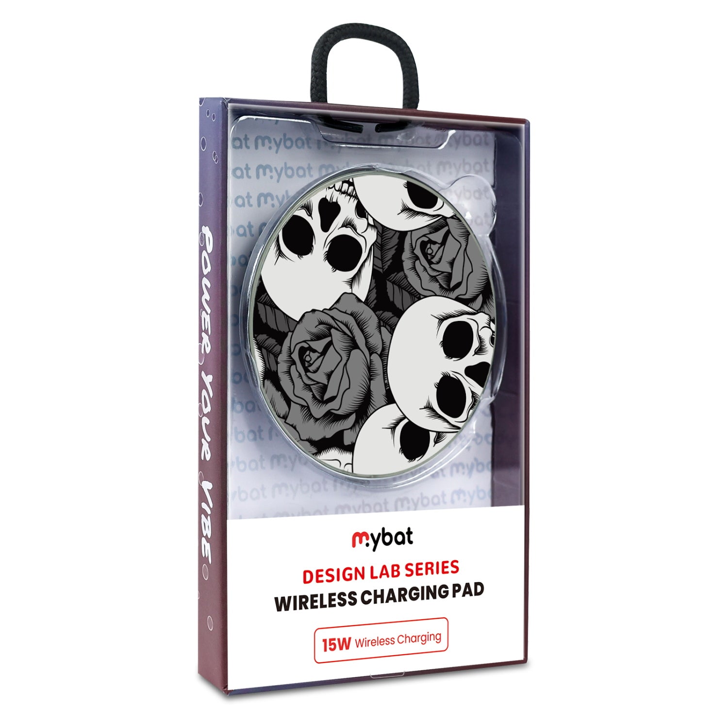 MyBat Design Lab Series Wireless Charging Pad - Silver - Skull Garden
