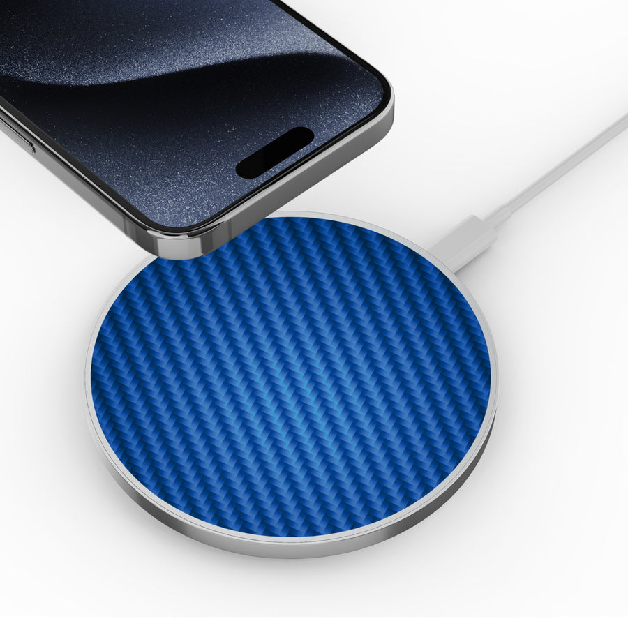 MyBat Design Lab Series Wireless Charging Pad - Silver - Blue Carbon Fiber - MCGWIRC22SL-084-4.jpg