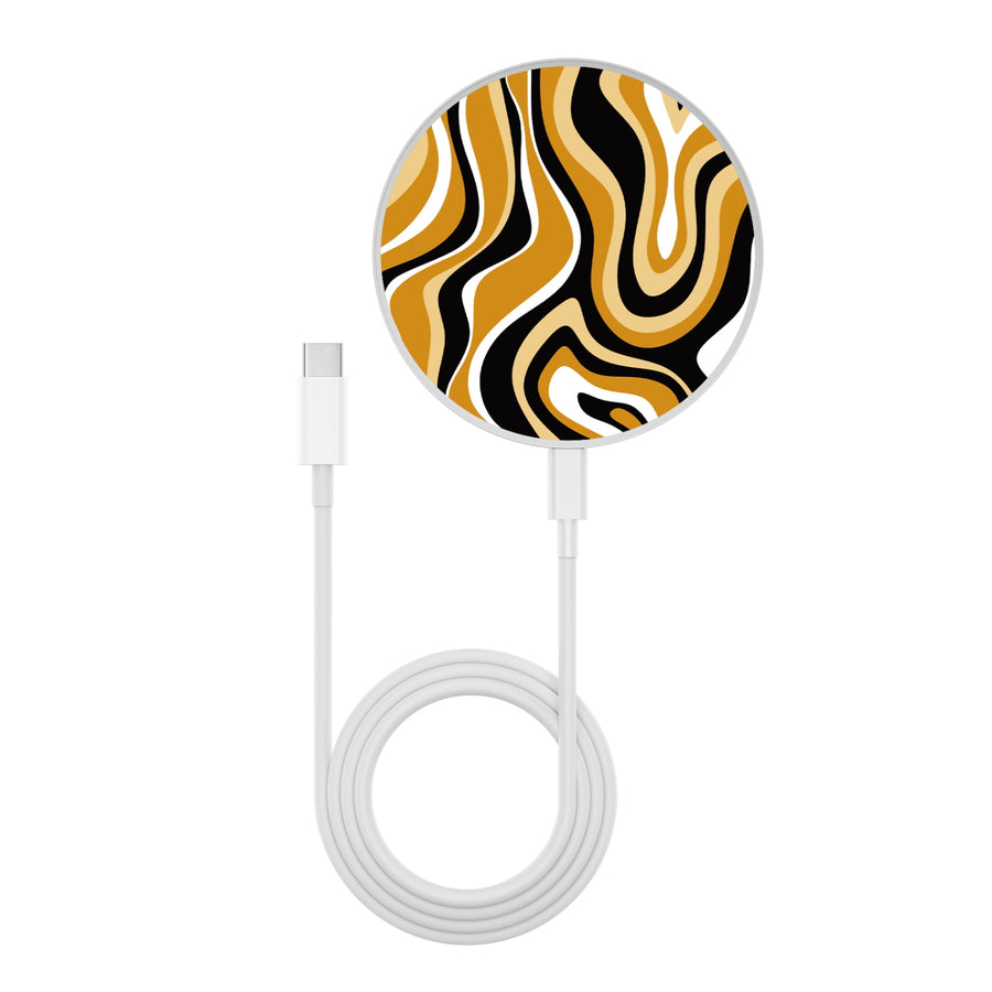 MyBat Design Lab Series Wireless Charging Pad - Silver - Groovy Golden Swirls - MCGWIRC22SL-093-3.jpg