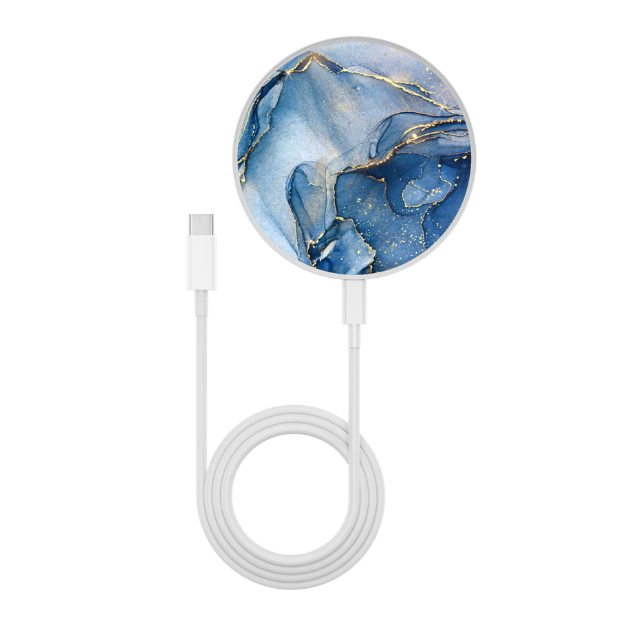 MyBat Design Lab Series Wireless Charging Pad - Silver - Blue Marble - MCGWIRC22SL-106-3.jpg