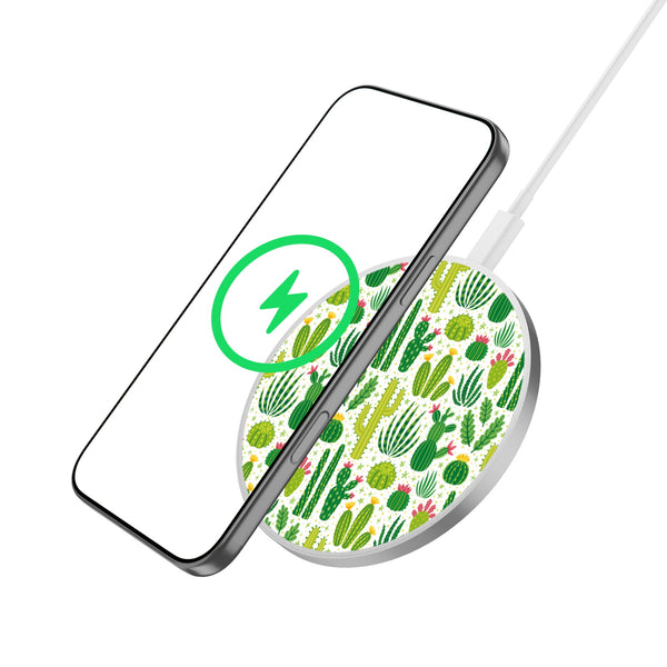 MyBat Design Lab Series Wireless Charging Pad - Silver - Succulents - MCGWIRC22SL-123-2.jpg