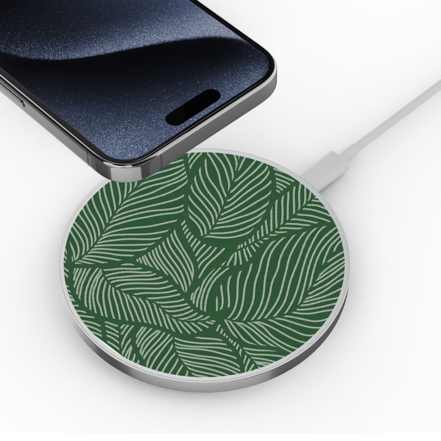MyBat Design Lab Series Wireless Charging Pad - Silver - Leaves - MCGWIRC22SL-125-4.jpg