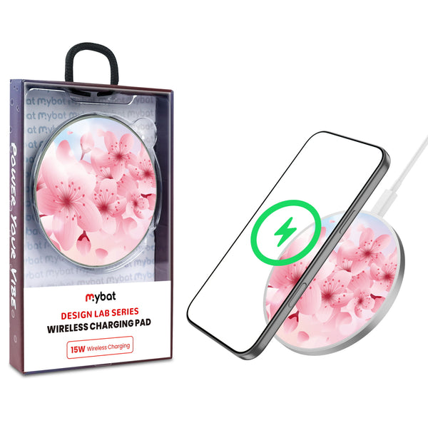 MyBat Design Lab Series Wireless Charging Pad - Silver - Cherry Blossoms - MCGWIRC22SL-131-1.jpg