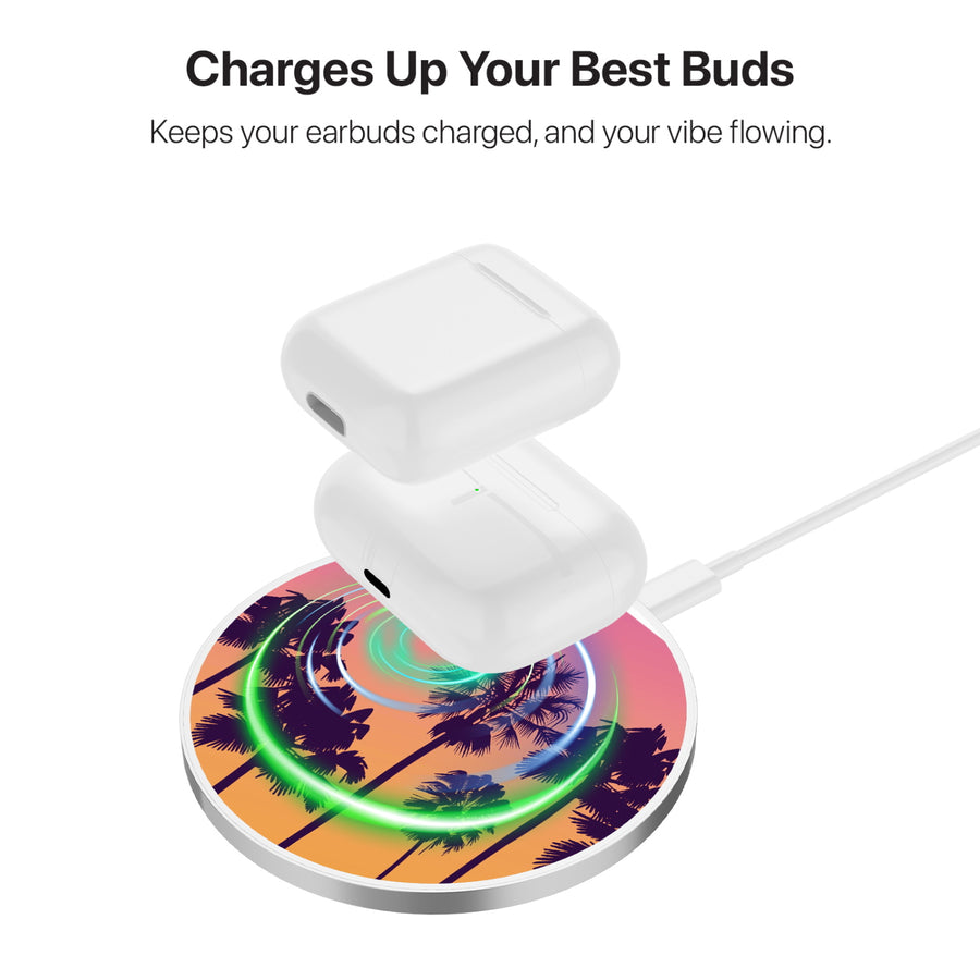 MyBat Design Lab Series Wireless Charging Pad - Silver - Palm Tree Sunset - MCGWIRC22SL-136-6.jpg