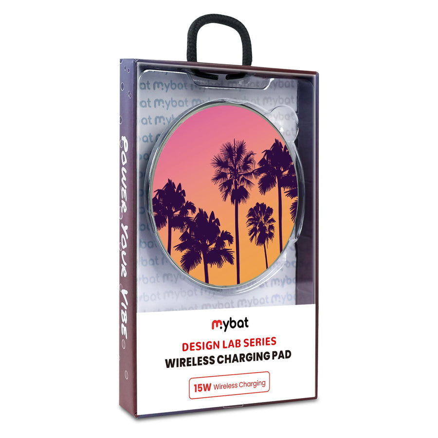 MyBat Design Lab Series Wireless Charging Pad - Silver - Palm Tree Sunset