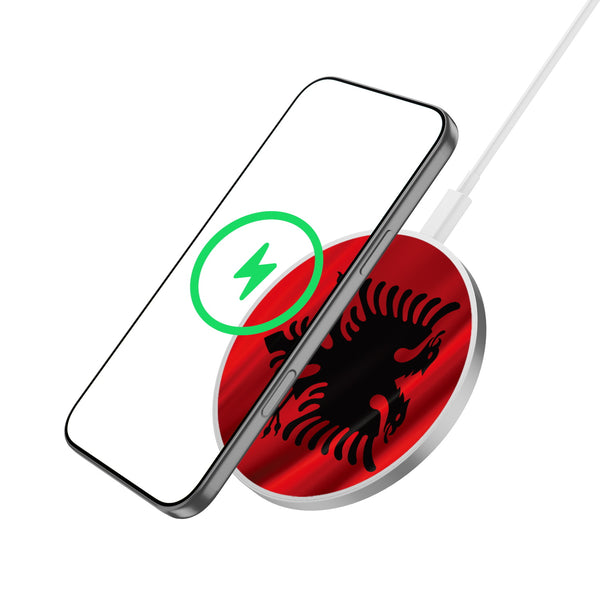 MyBat Design Lab Series Wireless Charging Pad - Silver - Albania Flag - MCGWIRC22SL-140-2.jpg