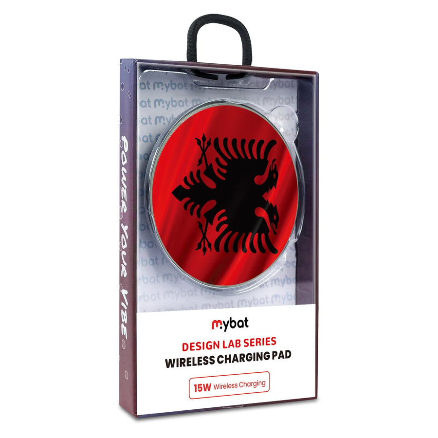 MyBat Design Lab Series Wireless Charging Pad - Silver - Albania Flag